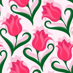 Seamless pattern with tulips flowers