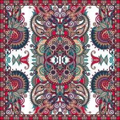 silk neck scarf or kerchief square pattern design in ukrainian N10