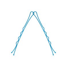 Two connected hair clips in blue design