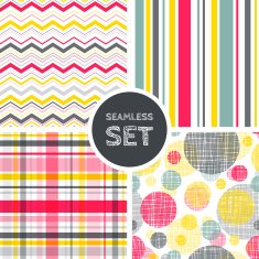 Vector set of four seamless background N3