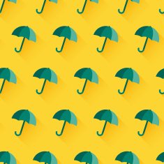 Vector icon of umbrella on yellow background