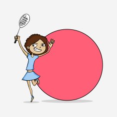 Cartoon girl for International Women's Day celebration