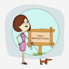 Young girl with dog for International Women's Day celebration