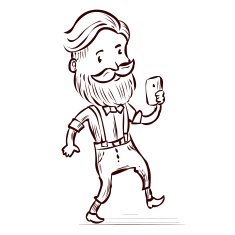 Hand drawn hipster Vector cartoon illustration N6