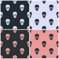 Seamless pattern with skull