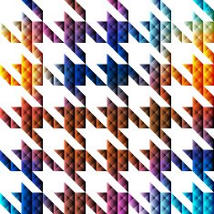 Hounds-tooth geometric pattern of triangles