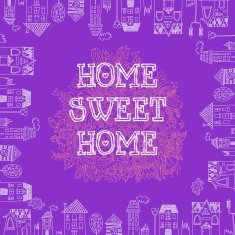 Home Sweet Home Concept vector background with cute houses