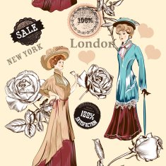 Fashion seamless wallpaper pattern with old fashioned objects