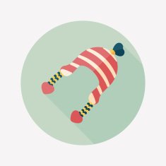 Valentine's Day winter hat flat icon with long shadow eps10 N4