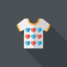 Valentine's Day clothes flat icon with long shadow eps10 N19