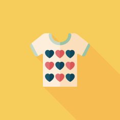 Valentine's Day clothes flat icon with long shadow eps10 N20