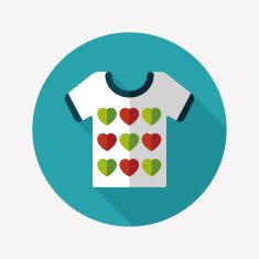 Valentine's Day clothes flat icon with long shadow eps10 N21