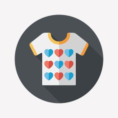 Valentine's Day clothes flat icon with long shadow eps10 N22