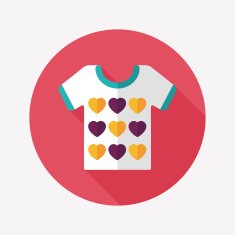 Valentine's Day clothes flat icon with long shadow eps10 N23