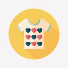 Valentine's Day clothes flat icon with long shadow eps10 N24