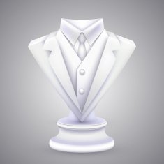 Triangle jacket and tie statue