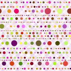Seamless retro festive colors polka dots background on pink