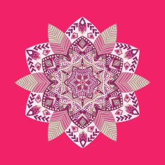 Colorful Spring hand-drawn patterns round ornament