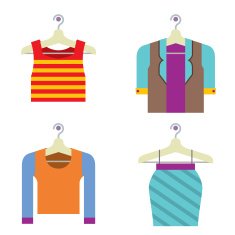 PrintColorful Woman Clothes On Hanger