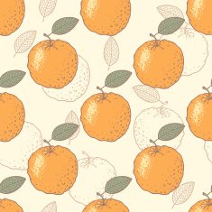 Orange stylized seamless pattern