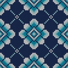 Knitted Pattern with Flowers Seamless Sweater Design