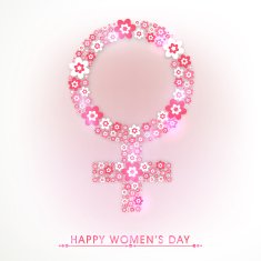 International Women's Day celebration with female symbol