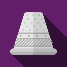 Flat vector icon for sewing thimble