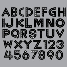 Alphabet fonts and numbers