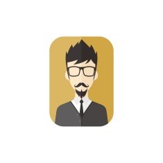 man hipster avatar user picture cartoon character N7