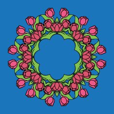 Round floral frame N2
