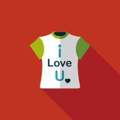 Valentine's Day clothes flat icon with long shadow eps10 N26