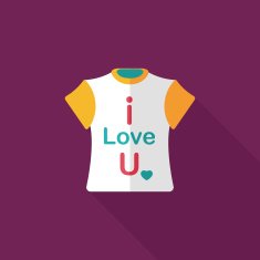 Valentine's Day clothes flat icon with long shadow eps10 N27