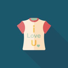 Valentine's Day clothes flat icon with long shadow eps10 N28