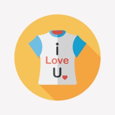 Valentine's Day clothes flat icon with long shadow eps10 N29