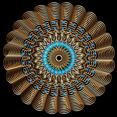 background with gold pattern and circular gems