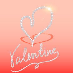 background with heart made of pearls on Valentine's Day