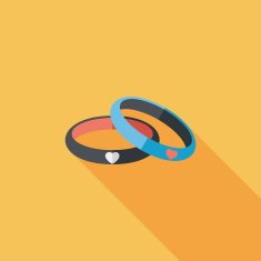 Valentine's Day couple bracelet flat icon with long shadow eps10 N5