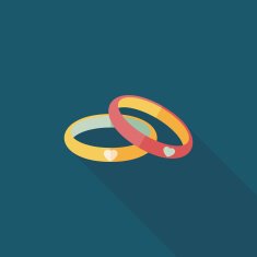 Valentine's Day couple bracelet flat icon with long shadow eps10 N7