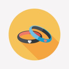 Valentine's Day couple bracelet flat icon with long shadow eps10 N8