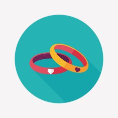 Valentine's Day couple bracelet flat icon with long shadow eps10 N9