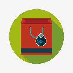 shopping paper bag flat icon with long shadow eps10 N16