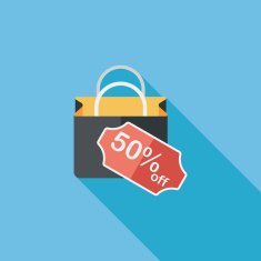 shopping paper bag flat icon with long shadow eps10 N20