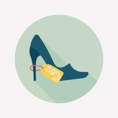 shopping high-heeled shoes flat icon with long shadow eps10 N7