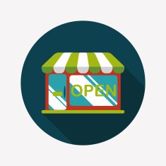 shopping store flat icon with long shadow eps10 N33