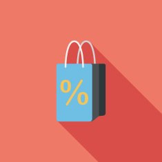 shopping paper bag flat icon with long shadow eps10 N26