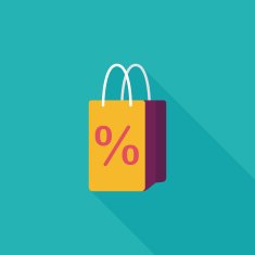 shopping paper bag flat icon with long shadow eps10 N27