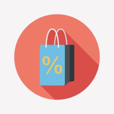shopping paper bag flat icon with long shadow eps10 N29