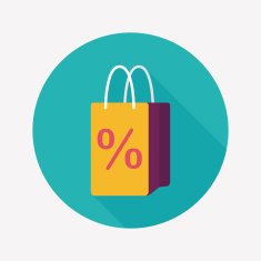 shopping paper bag flat icon with long shadow eps10 N30