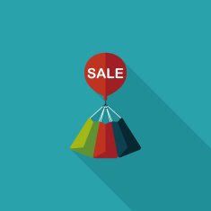 shopping paper bag flat icon with long shadow eps10 N32