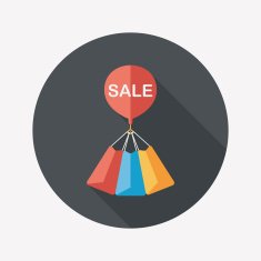shopping paper bag flat icon with long shadow eps10 N34